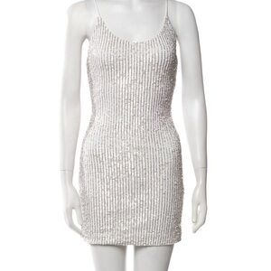 Elegant Silver Sequin Dress